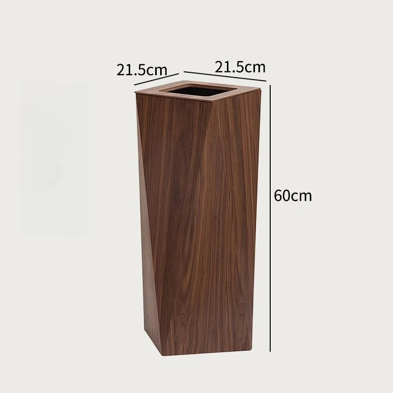 Large Wooden Trash Can – Waterproof Luxury Rolling Cover Bin Wooden Waste Bin Babs Walnut Hole Cover