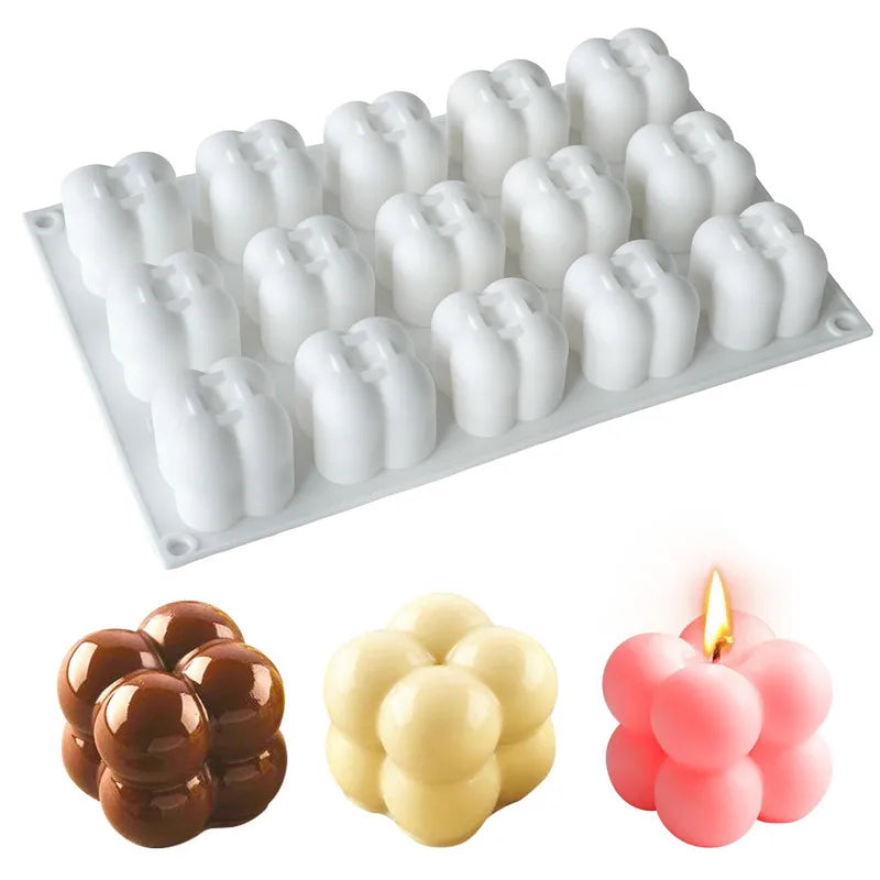 3D Cube Silicone Mousse Cake Mold – DIY Dessert & Candle Mould Silicone Cake Mold Babs