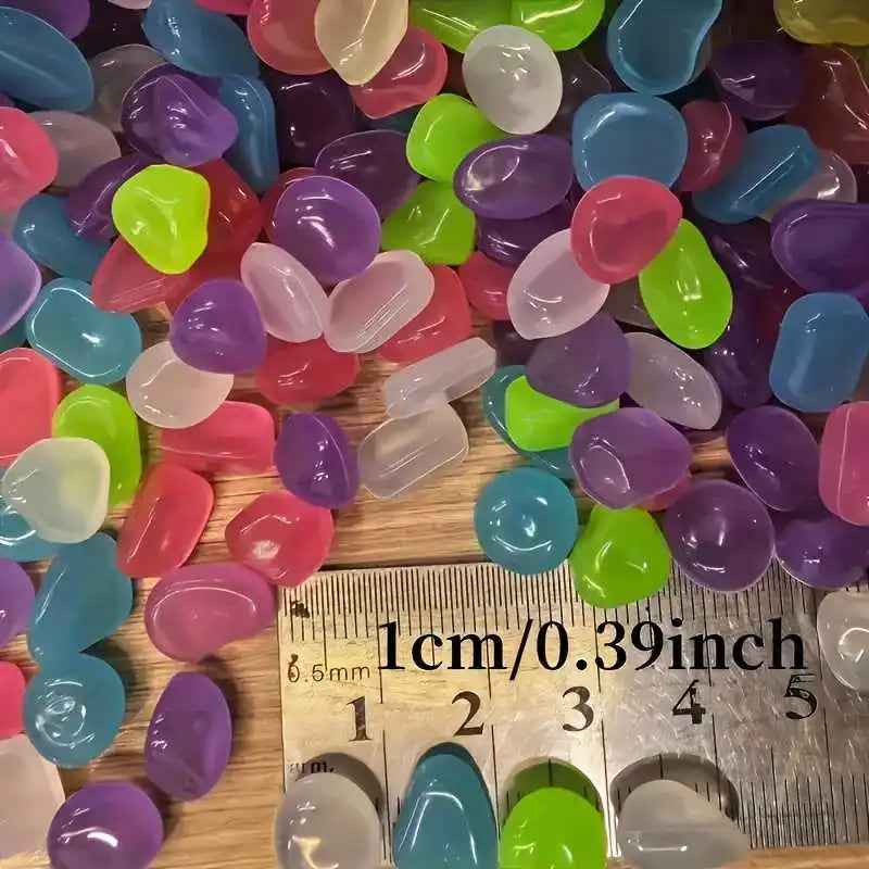 200Pcs Glow in the Dark Pebbles – Garden, Aquarium & Patio Glow Garden Pebbles Babs