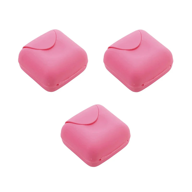 Portable Travel Soap Box with Lid – S/L Candy Color Holder Travel Soap Box Babs 3pcs Pink S