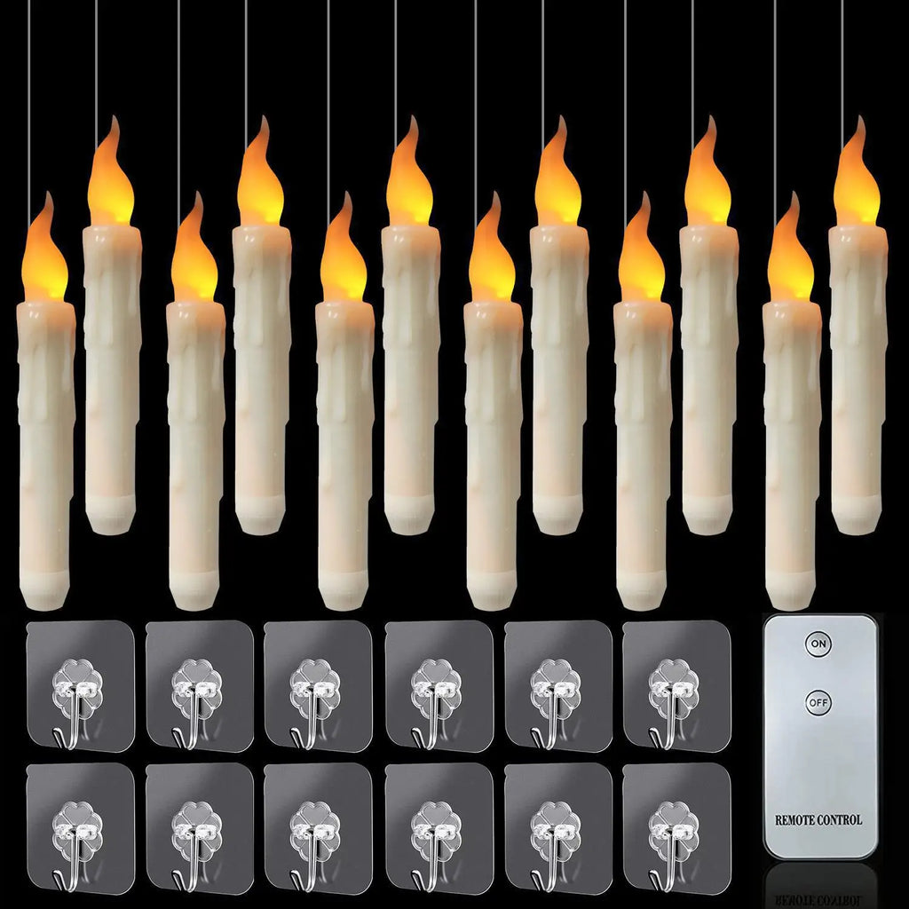 Floating Flameless LED Taper Candles with Magic Wand Remote LED Flameless Candles Babs Remote Control 1Box