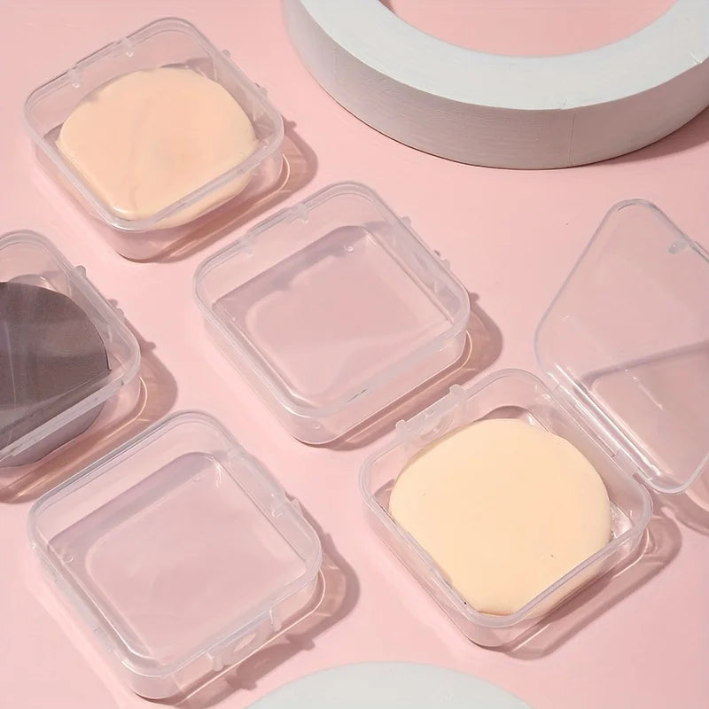 Clear Powder Puff Storage Box – Dustproof Travel Cosmetic Case Cosmetic Storage Box Babs