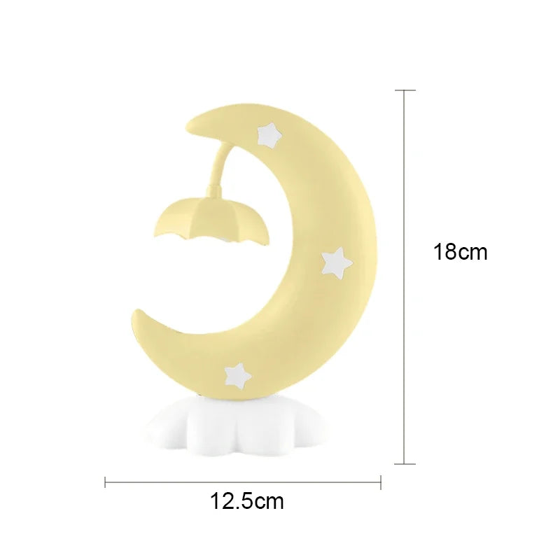 Star Moon LED Night Light USB Rechargeable Kids Nursery Lamp LED Night Light Babs Yellow-1PCS