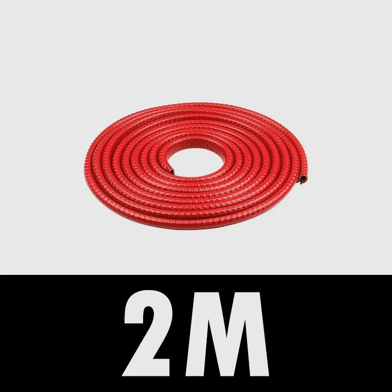 10m Car Door Edge Guard Strip – Rubber Anti-Scratch Protector Car Door Guard Strip Babs Red 2m