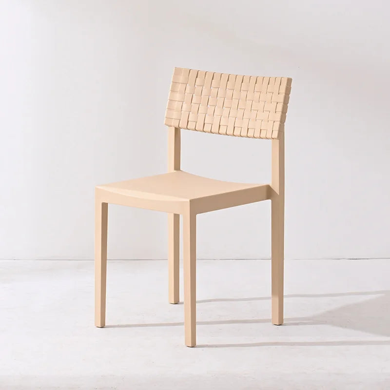 Modern Nordic Rattan-Style Dining Chairs, Set of 2 – Minimalist Dining Chair Set Babs Off-white 2 Pieces