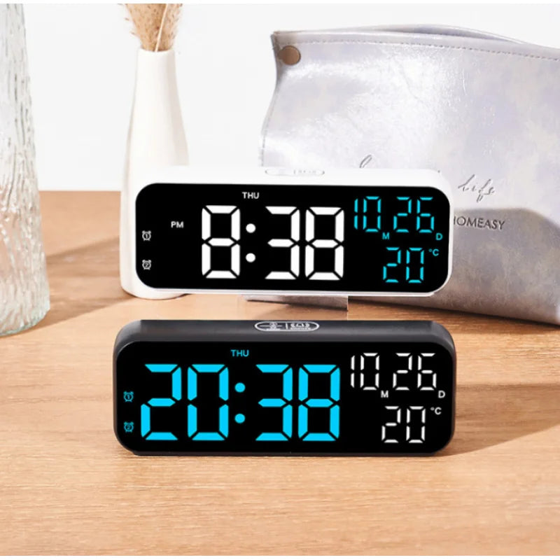 LED Digital Alarm Clock – Temp, Voice Control & Night Mode LED Alarm Clock Babs
