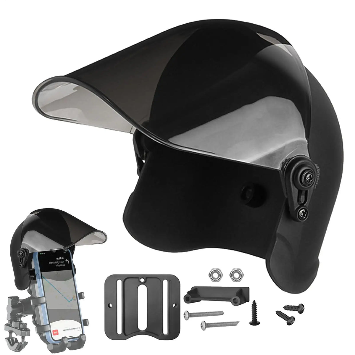 Motorcycle Helmet Phone Mount with Sun Shade & Rain Cover Motorcycle Phone Mount Babs