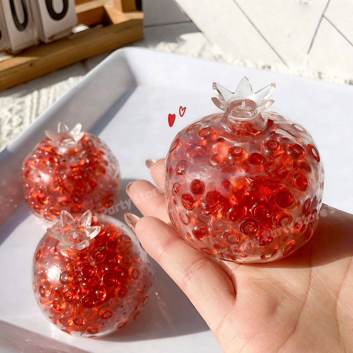 Pomegranate Squishy Squeeze Ball – Fidget Party Gift Favor Novelty Squeeze Toy Babs