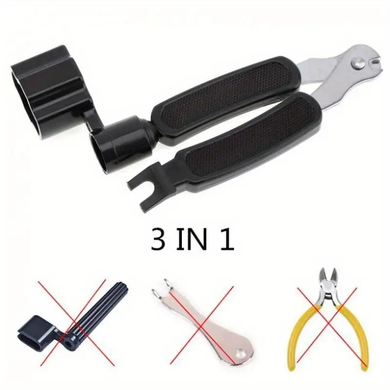 3-in-1 Guitar Peg Winder, String Cutter & Pin Puller – 2pcs Guitar String Tool Babs