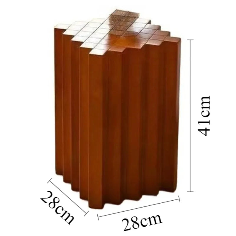 Solid Wood Square Side Table – Vintage Modern Coffee Table Wood Side Table Babs