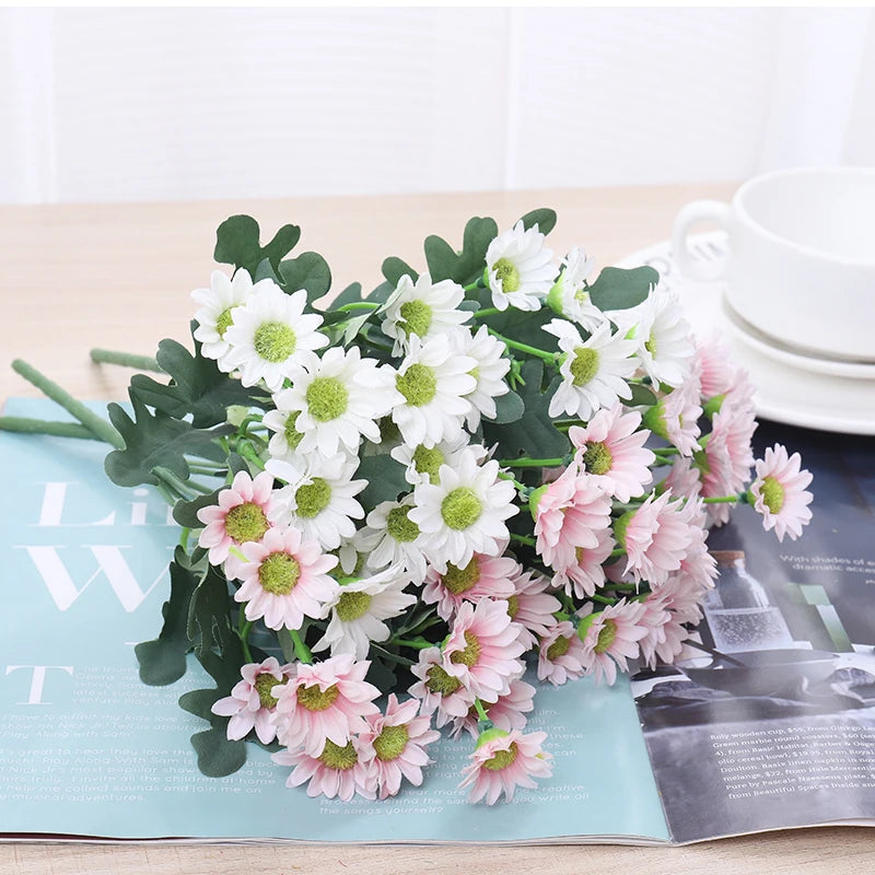 21-Head Silk Daisy Bouquet – Artificial Fall Flowers for Home Decor Artificial Flower Bouquet Babs