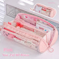 HUXUAN Transparent Cylinder Pencil Case – Large Capacity Cylinder Pencil Case Babs Pink