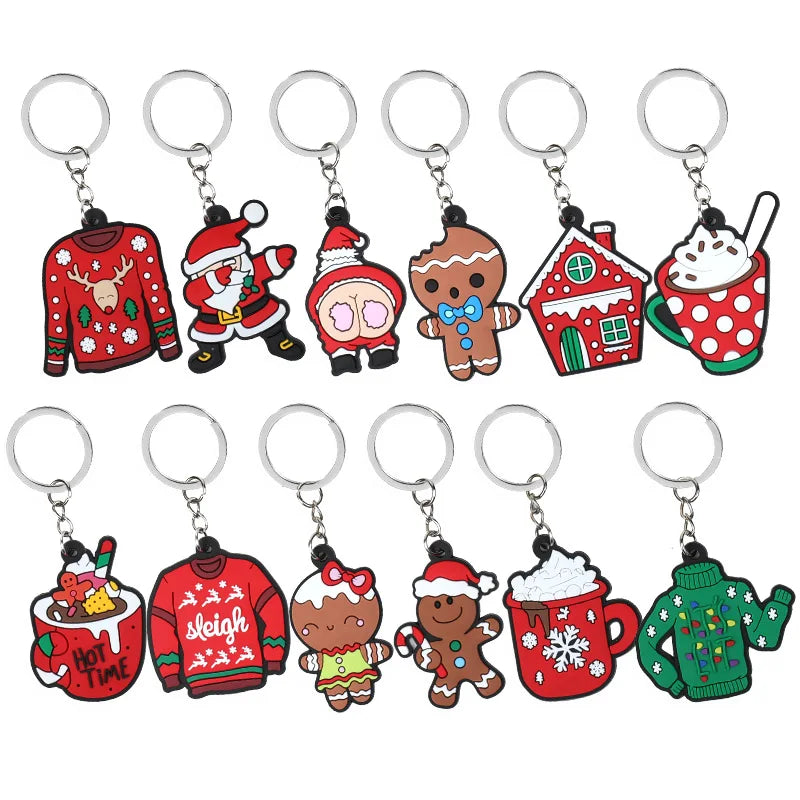 12Pcs Christmas Keychain Ornaments – Festive Xmas Pendants Christmas Keychain Set Babs 12pcs