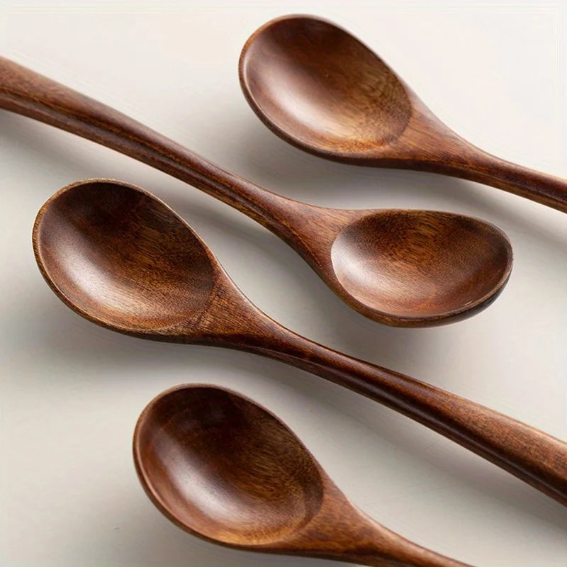 Japanese Wooden Spoons – Soup, Dessert, Honey & Coffee Stirrer Wooden Spoon Set Babs