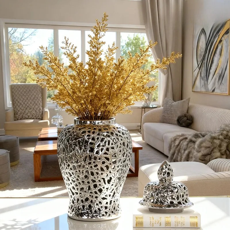 Modern Ceramic Hollow Vase – Luxury Home Table Decoration Decorative Ceramic Vase Babs