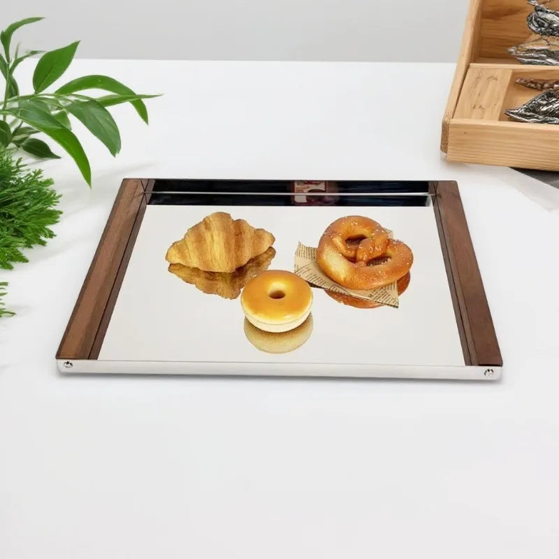 Stainless Steel Rectangular Storage & Serving Tray | Modern Luxury Storage Organizer Tray Babs