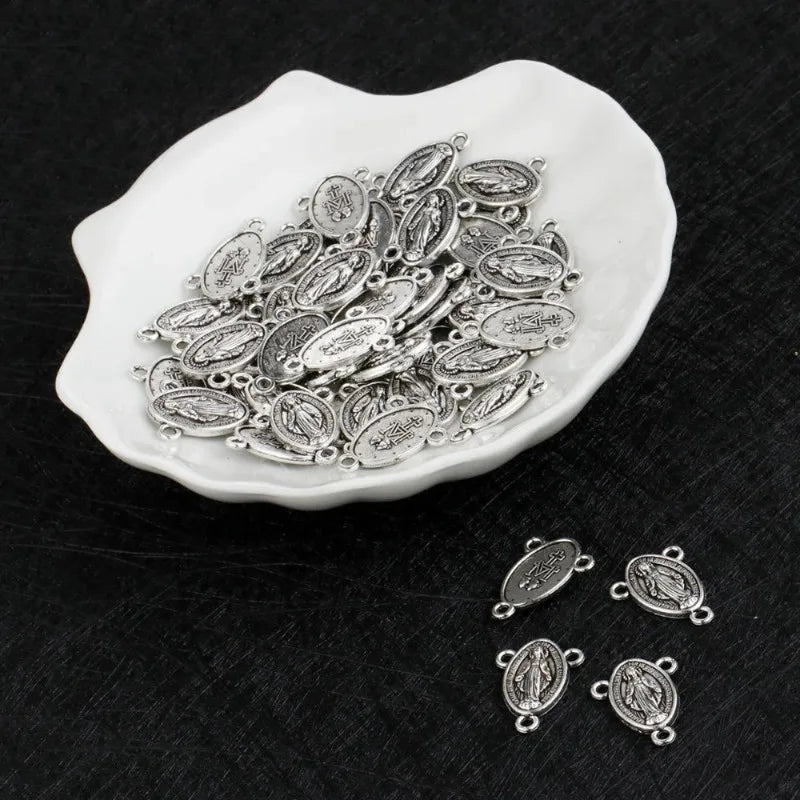 50Pcs Virgin Mary Charms Rosary Pendants Zinc Alloy DIY Jewelry Jewelry Making Charms Babs