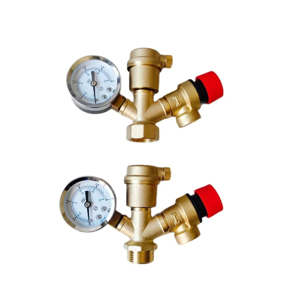 DN25 Brass Boiler Safety Group with Pressure Gauge 1/2"–1" Boiler Safety Valve Babs G3 4