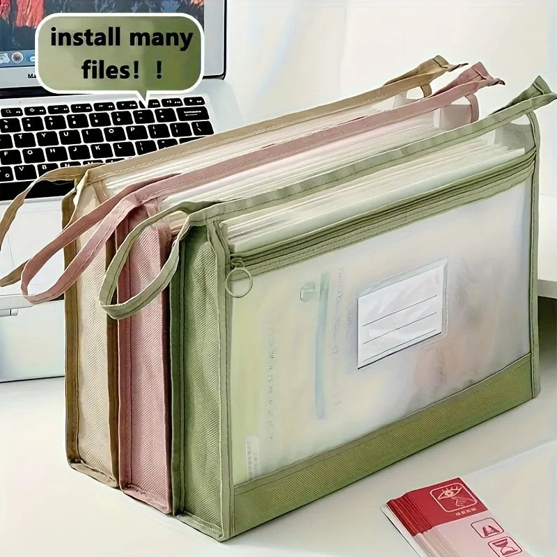 A4 Double-Layer Mesh Zipper Pouches – Game & Travel Storage Mesh Storage Pouches Babs
