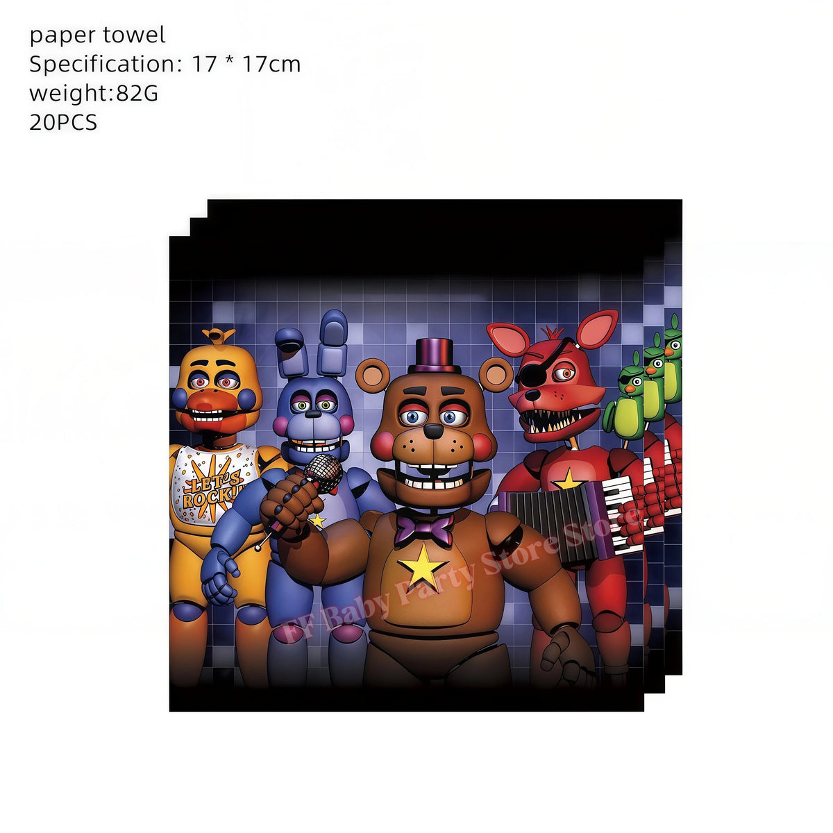 Five Nights Bear Birthday Party Decorations Set for Kids Birthday Party Set Babs 20pcs Napkins others