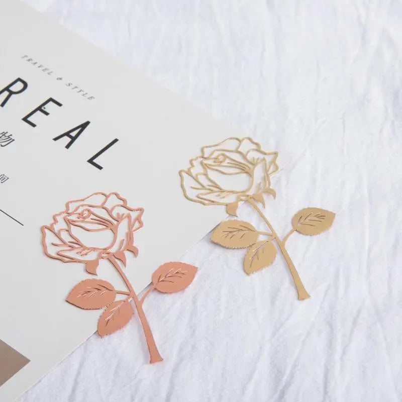 Luxury Rose Flower Metal Bookmark – School, Office & Gift Use Metal Bookmark Babs