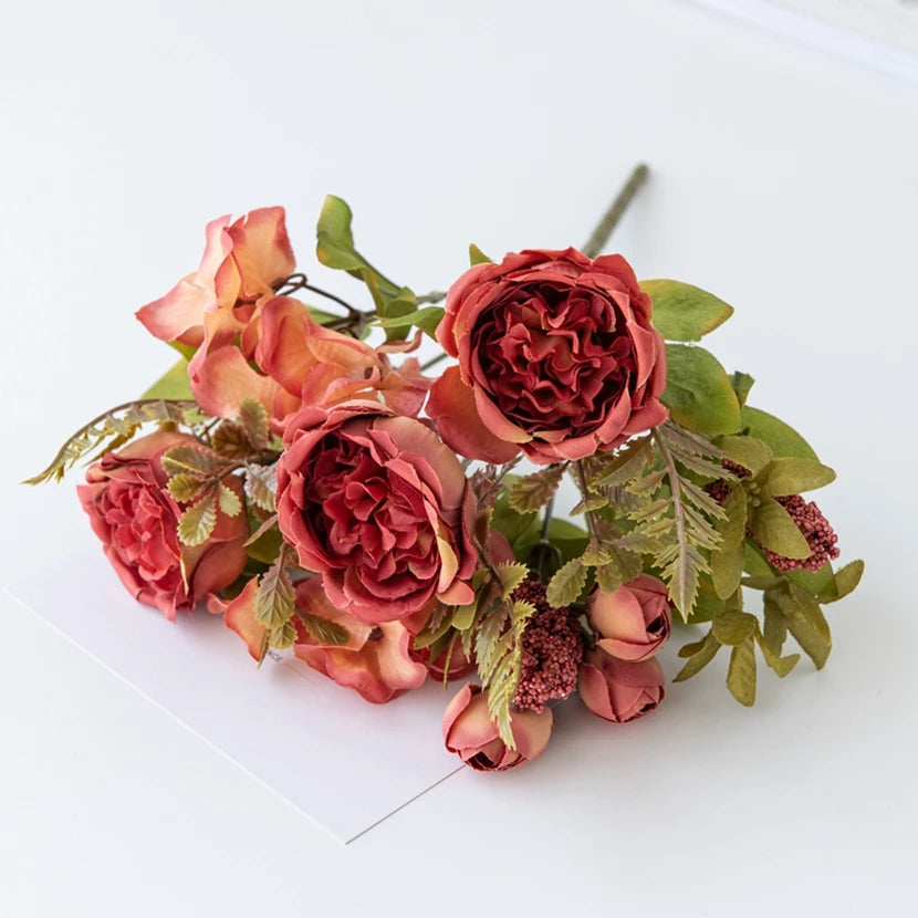 Silk Peony Hydrangea Artificial Flowers – Wedding & Home Décor Artificial Silk Flowers Babs color 3 1 pc