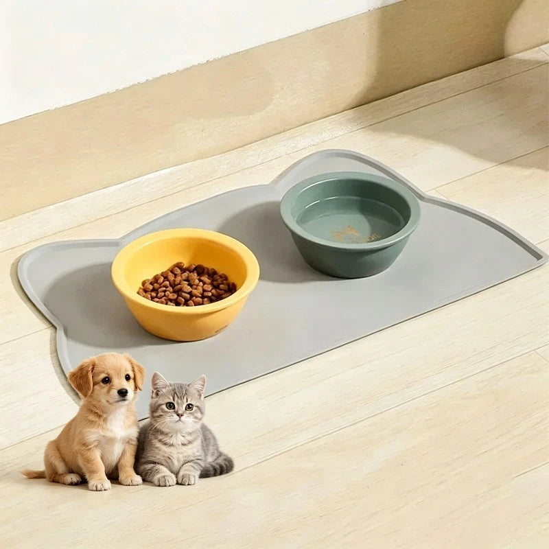 Silicone Pet Bowl Mat – Non-Slip, Waterproof Feeding Pad for Cats & Dogs Pet Feeding Mat Babs