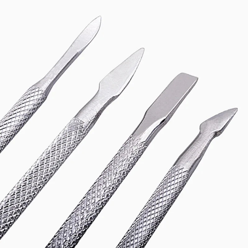 4-Pc Stainless Steel Double-Ended Cuticle Pusher Manicure Set Cuticle Pusher Set Babs