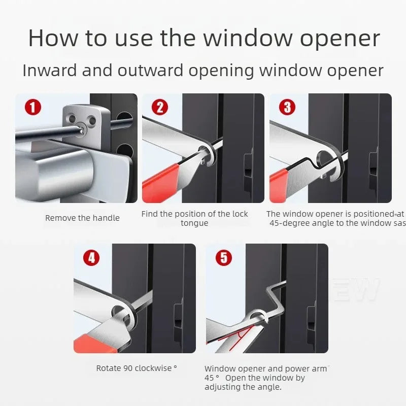 3-Piece Casement Window Unlocking Tool Set – Stainless Steel Window Unlocking Tool Babs