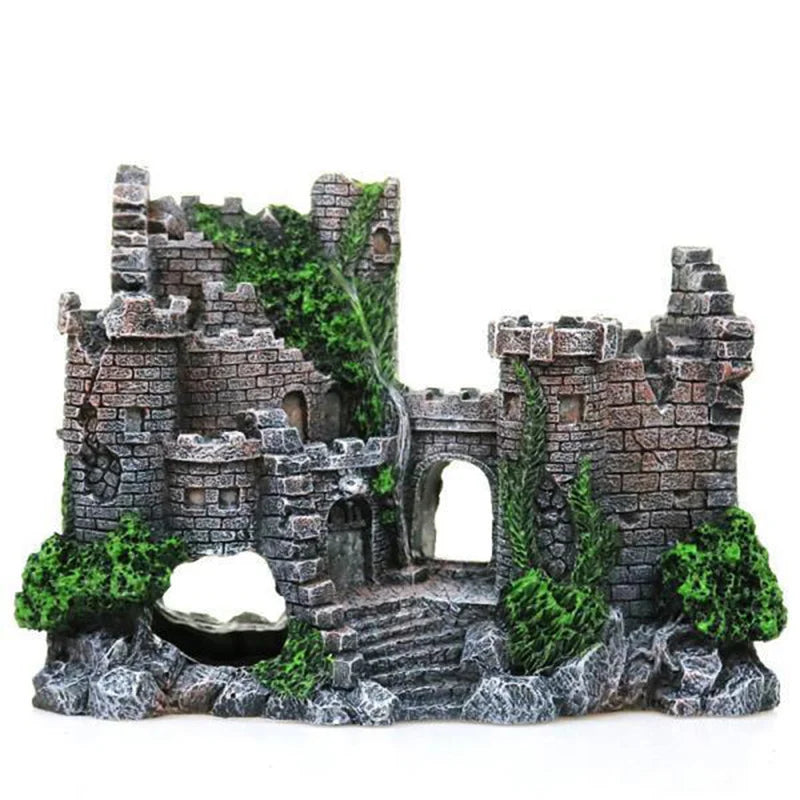 Castle Resin Aquarium Ornament – Fish Tank Rockery Decoration Aquarium Ornament Babs 17x6x13 cm
