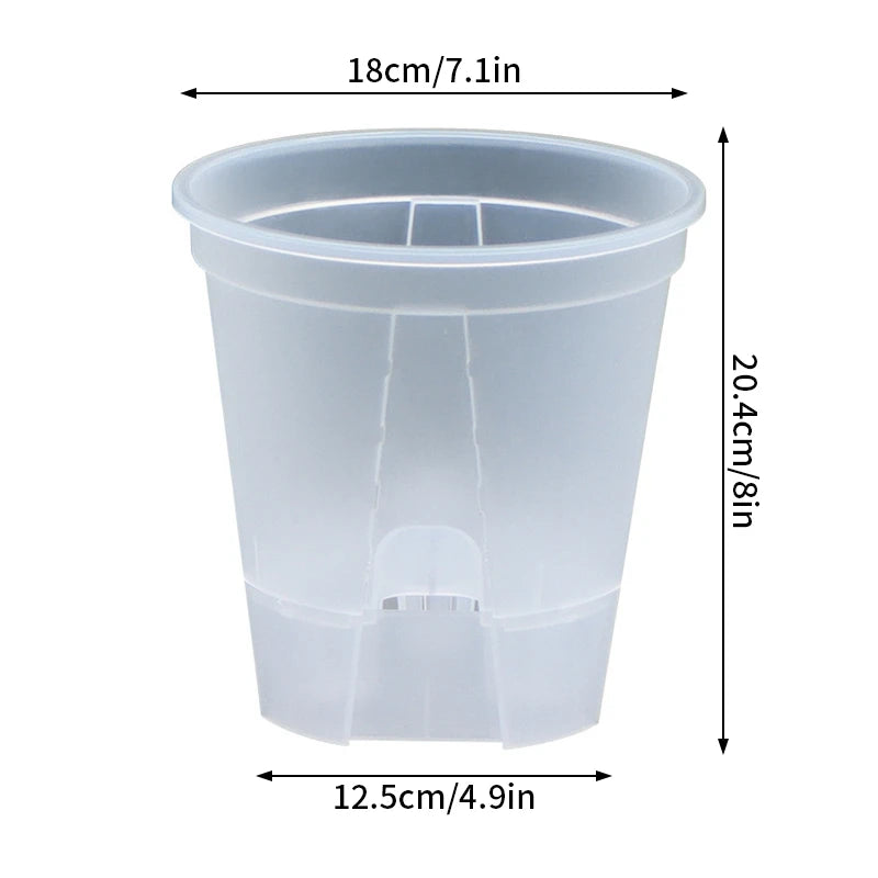 Transparent Self-Watering Orchid Planter – Breathable Lazy Pot Self-Watering Planter Babs Frosted (L)