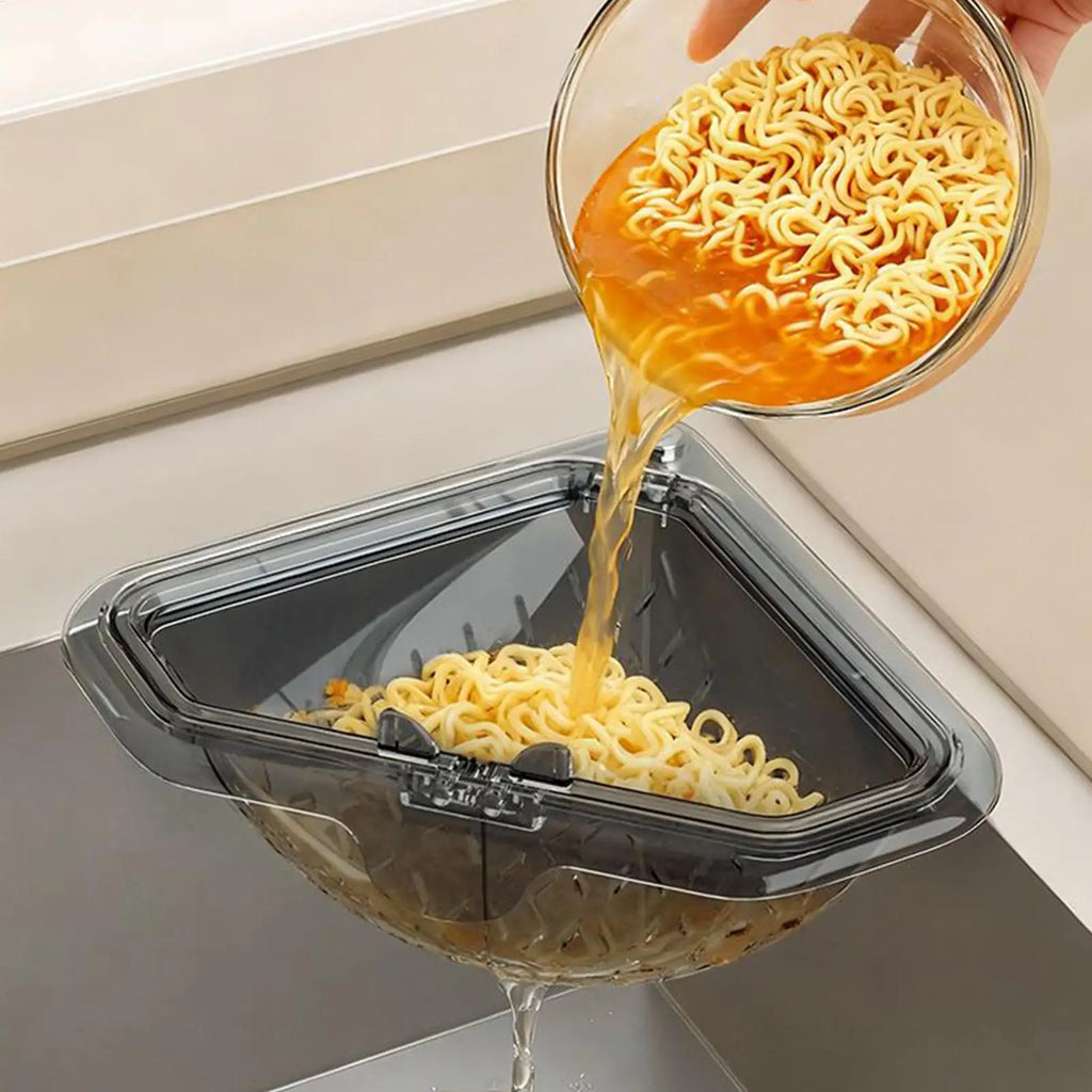 Corner Sink Food Catcher Basket – No-Drill Magnetic Strainer Sink Drain Strainer Babs