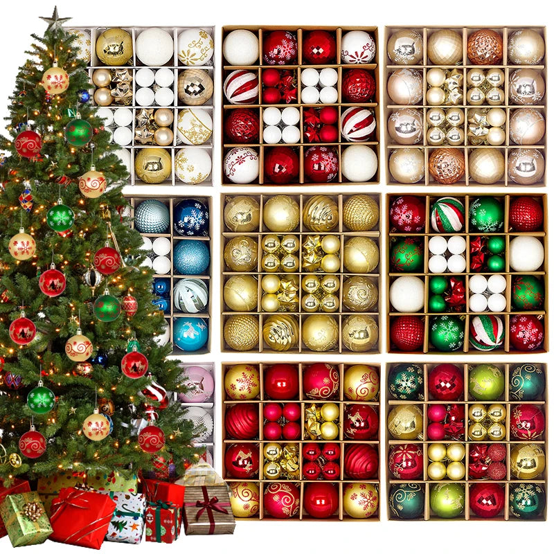 Christmas Ball Ornament Set – Snowflake Xmas Tree Decorations 2025 Christmas Ornament Set Babs