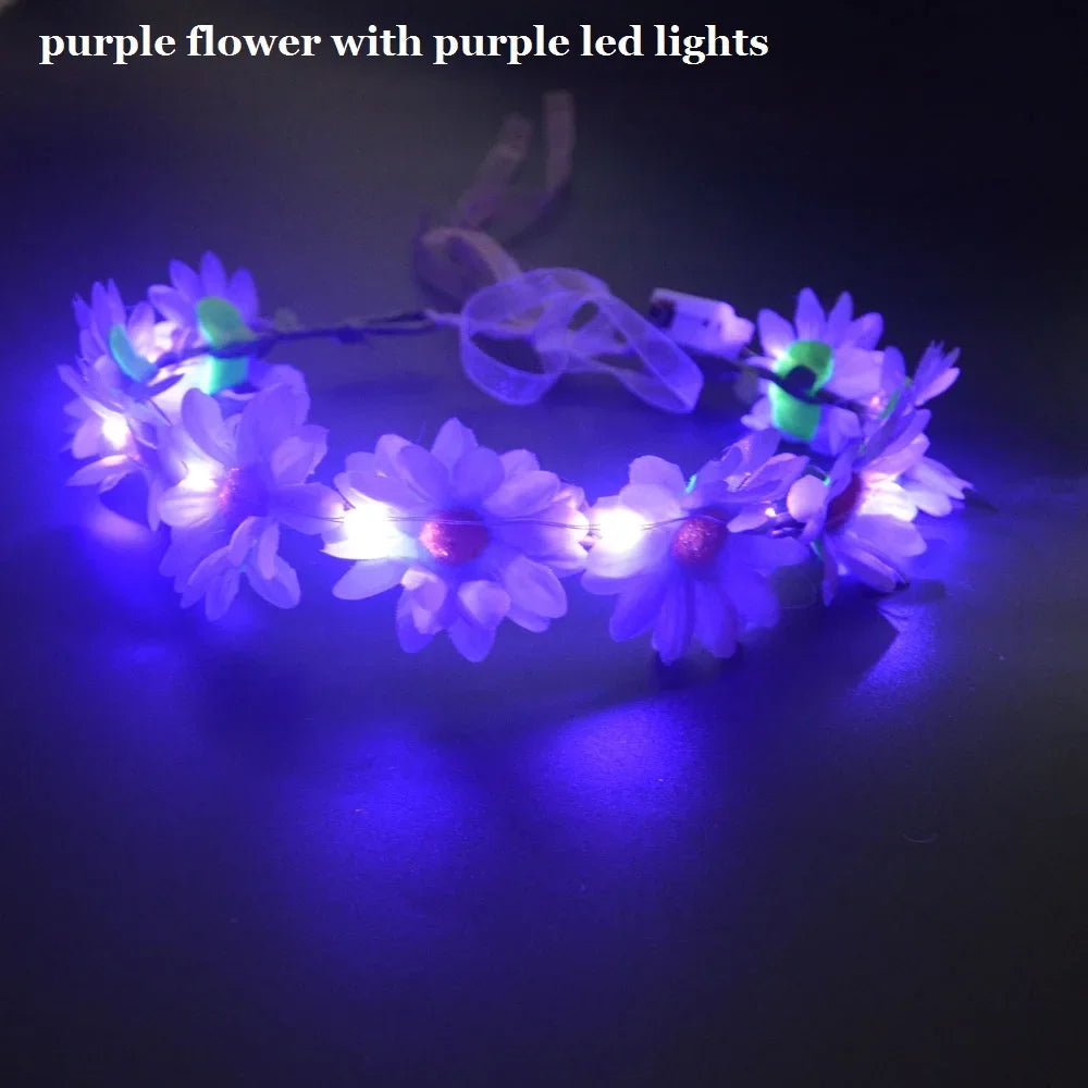 12pc LED Flower Crown Headbands – Glow Party Supplies