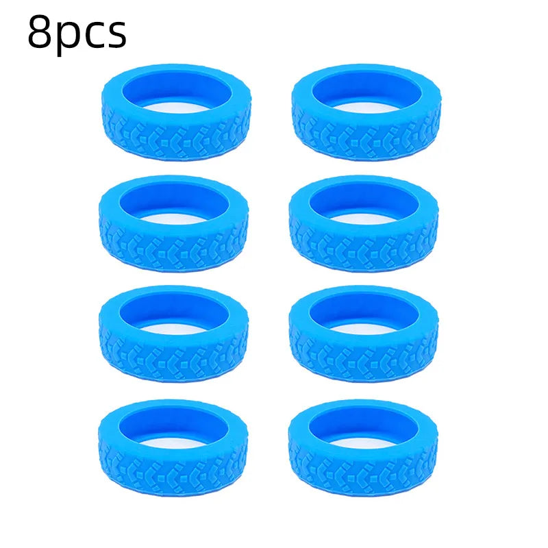 8-Pack Suitcase Wheel Covers – Silent TPR Rubber Luggage Rings Luggage Wheel Cover Babs Blue