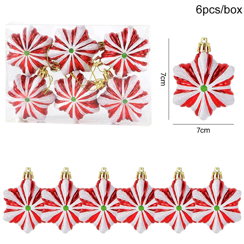 6-Pack Christmas Tree Ornaments – Stars, Snowflakes & Xmas Balls Christmas Tree Ornaments Babs Set1