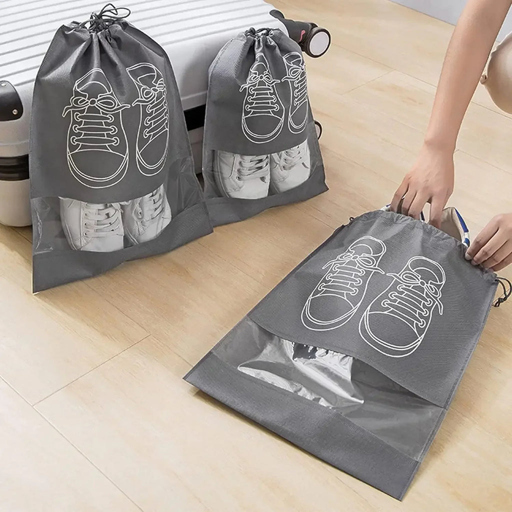 10-Pack Non-Woven Drawstring Shoe Bags for Travel & Storage Shoe Storage Bags Babs