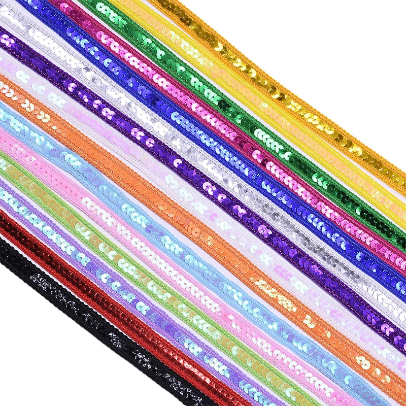 5M Sequin Ribbon Lace Trim 12mm – Bridal DIY Sewing Craft Sequin Lace Trim Babs