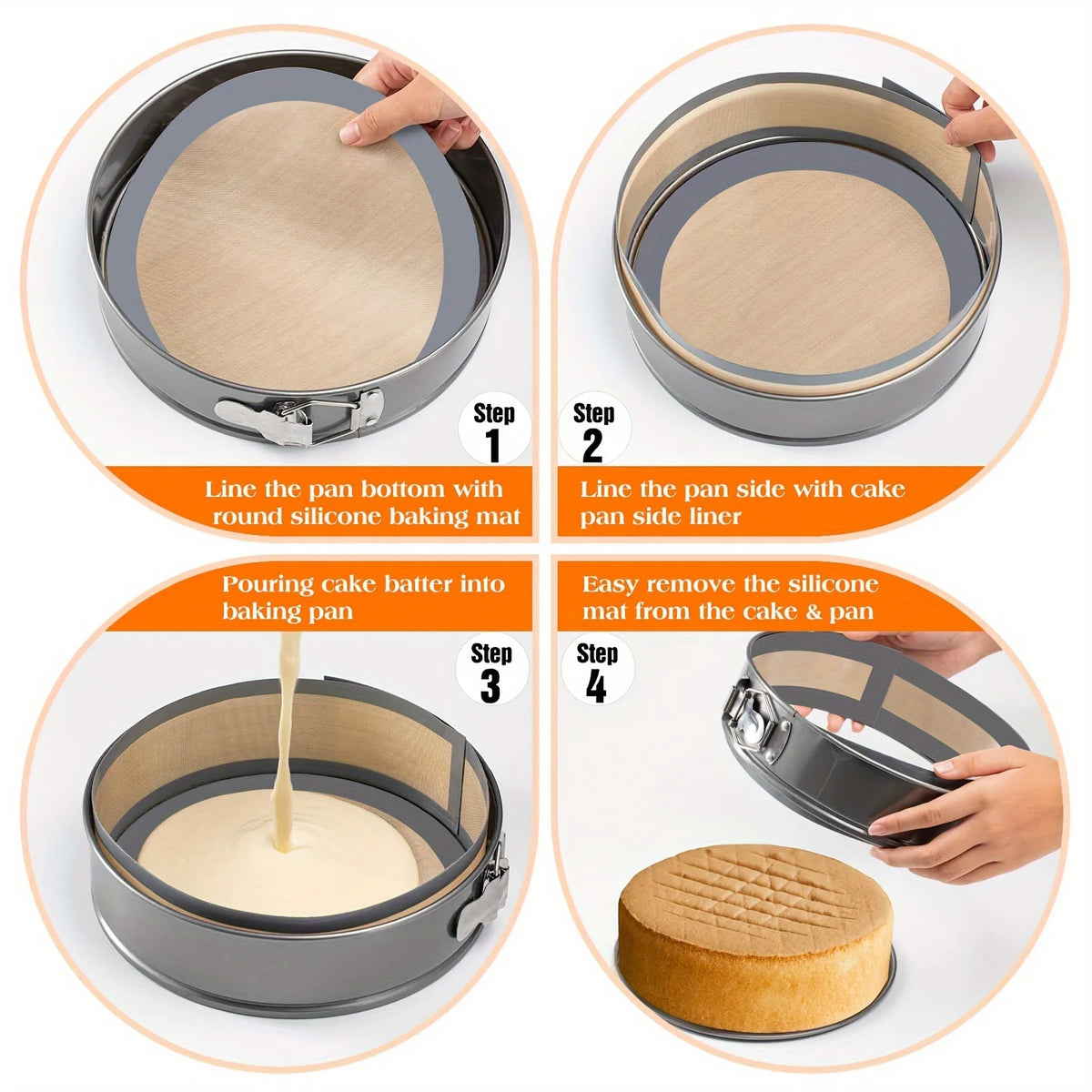 Silicone Baking Pad for Springform Pans – Non-Stick Liner Silicone Baking Liner Babs