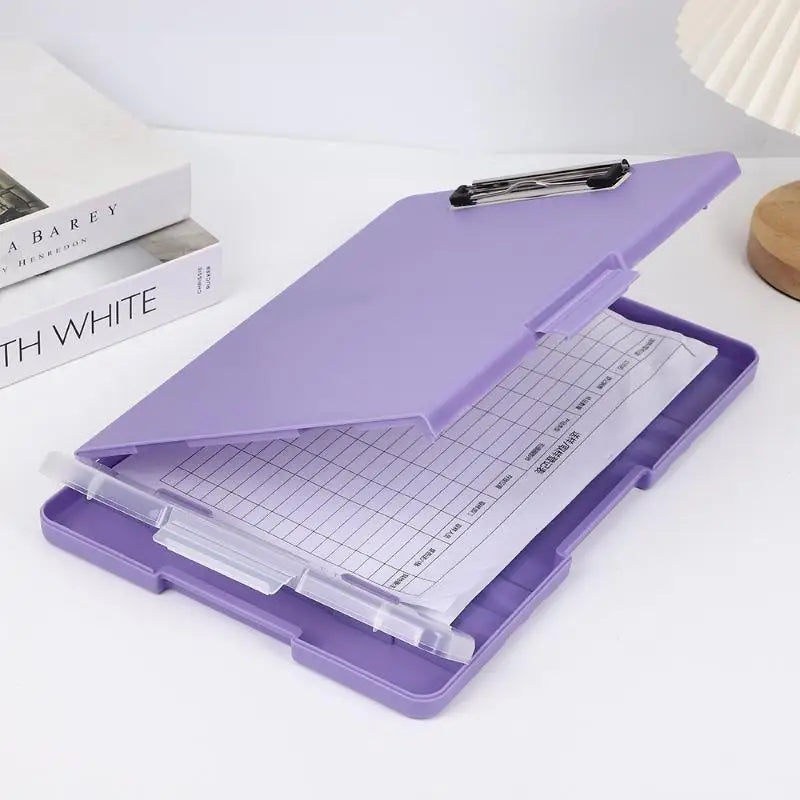 Storage Clipboard with Metal Clip & Pen Holder | A4 Organizer Storage Clipboard Babs Purple
