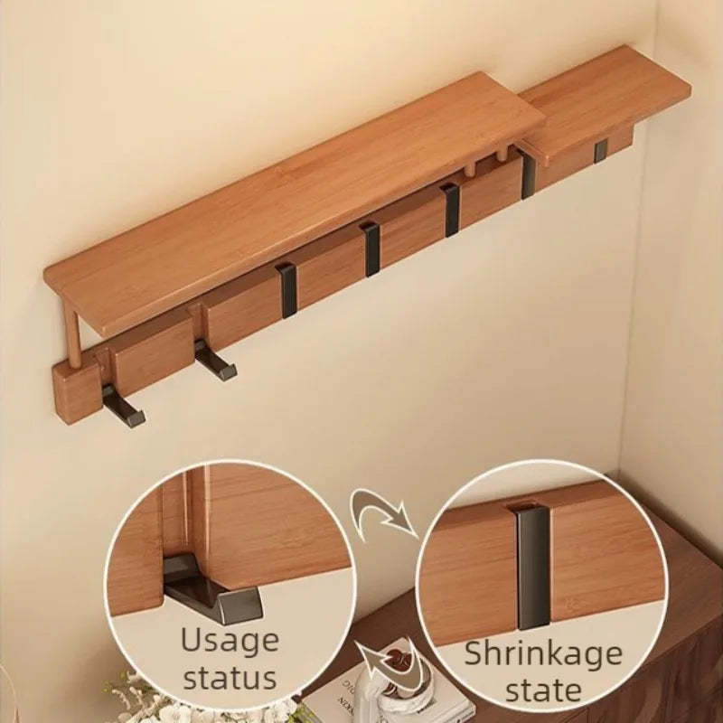 Wall Mounted Bamboo Coat Rack – 7 Hooks, Modern Minimalist Wall Coat Rack Babs