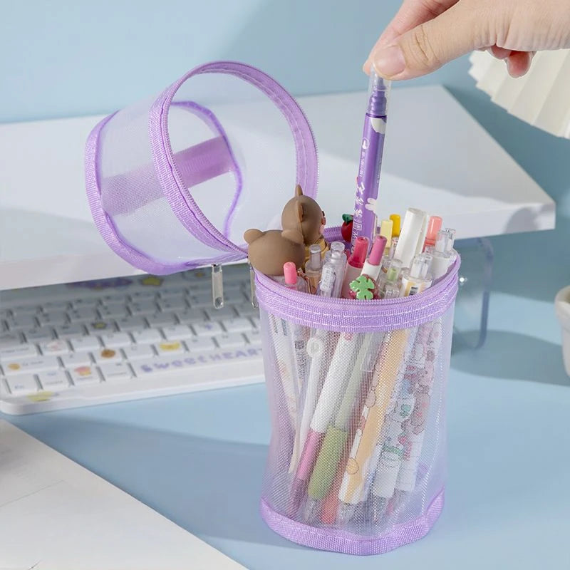 Transparent Stand-Up Pen Cases | Large Capacity, Set of 1–4 Pencil Case Organizer Babs