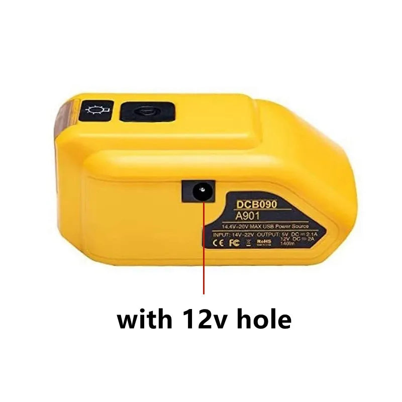 Dual USB Battery Adapter with LED for Makita, DeWalt, Milwaukee Battery USB Adapter Babs For Dewalt A901
