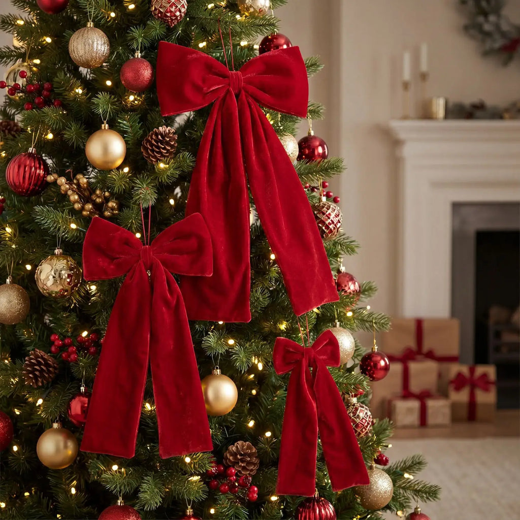 Velvet Fabric Bows for Christmas Tree, Wreath & Holiday Décor Holiday Bow Decoration Babs