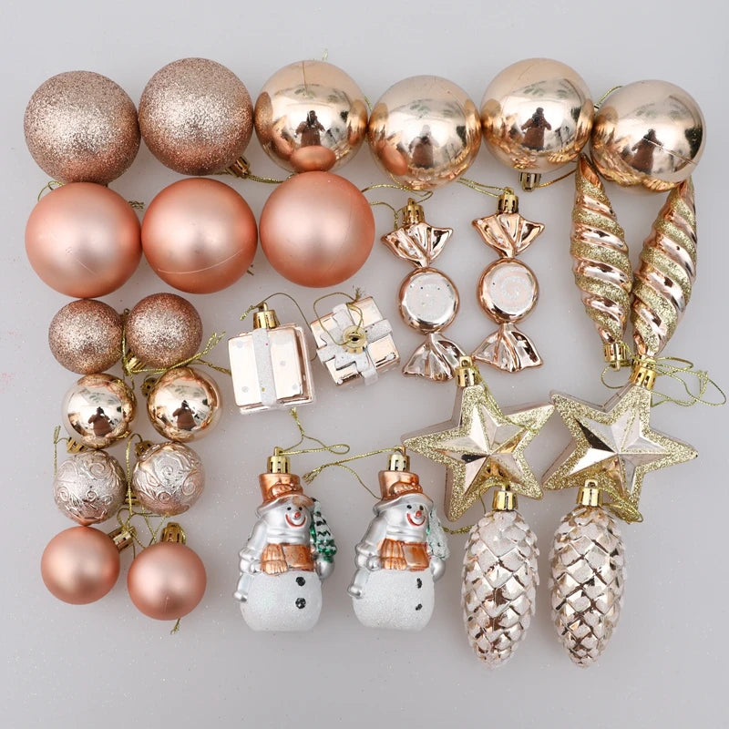 Red Christmas Tree Ball & Candy Cane Ornament Set | Big Pendants Christmas Ornament Set Babs