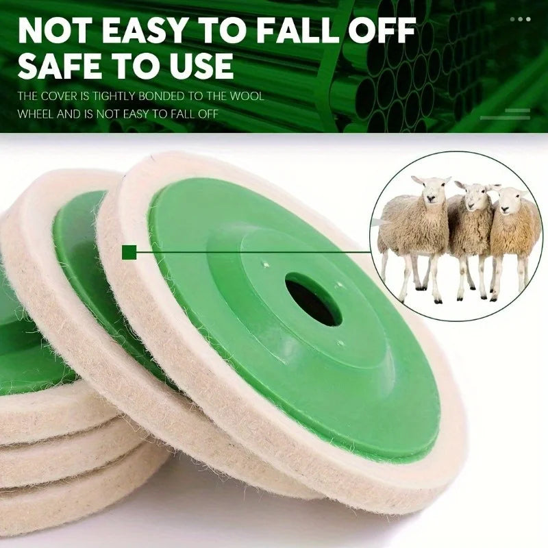6-Piece Wool Felt Polishing Buffing Wheel Set for Rotary Tools Buffing Wheel Set Babs