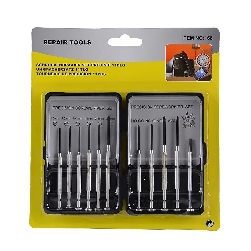 11-Piece Precision Screwdriver Set – Watch, Eyeglass & Electronics Precision Screwdriver Set Babs