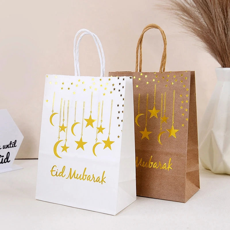 Eid Mubarak Kraft Gift Bags | Ramadan Party Supplies 5/10Pc Party Gift Bags Babs