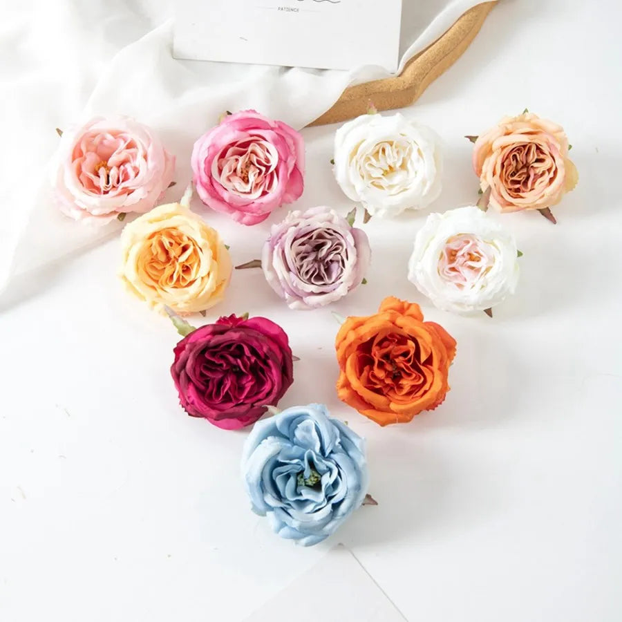 Silk Peony Artificial Flower Heads – Wedding & Home Decor 10/20Pcs Artificial Flower Heads Babs MULTI 10 PCS