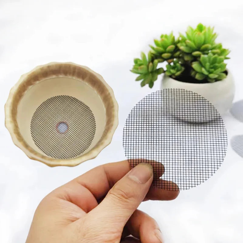 Round Pot Drainage Mesh Screens – 50 Pcs, Prevent Soil Loss Pot Drainage Screen Babs